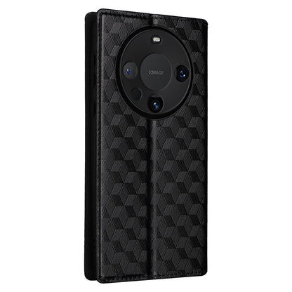 For Huawei Mate 60 Pro / Pro+ Cover Rhombus Imprinted Wallet PU Leather Phone Case