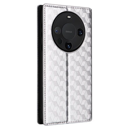 For Huawei Mate 60 Case Rhombus Imprinted PU Leather Wallet Phone Stand Cover