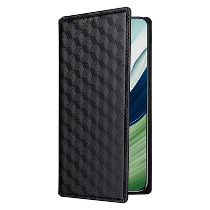 For Huawei Mate 60 Case Rhombus Imprinted PU Leather Wallet Phone Stand Cover