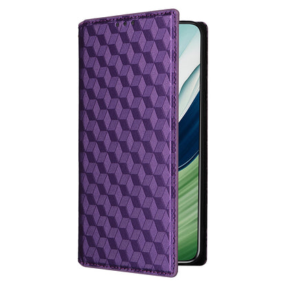 For Huawei Mate 60 Case Rhombus Imprinted PU Leather Wallet Phone Stand Cover