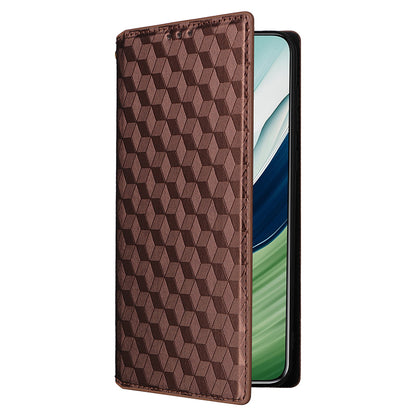 For Huawei Mate 60 Case Rhombus Imprinted PU Leather Wallet Phone Stand Cover