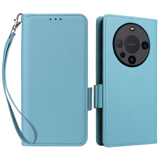 For Huawei Mate 60 Pro / Mate 60 Pro+ Case Leather Wallet Litchi Texture Phone Cover with Strap