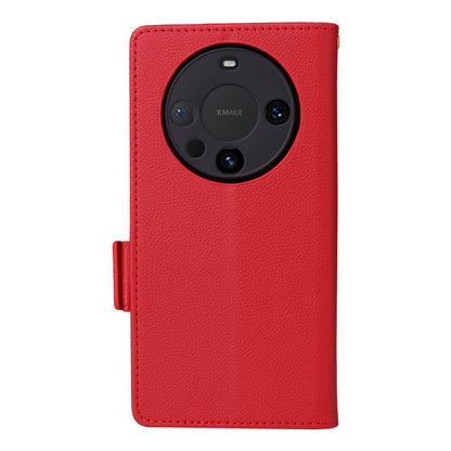 For Huawei Mate 60 Pro / Mate 60 Pro+ Case Leather Wallet Litchi Texture Phone Cover with Strap