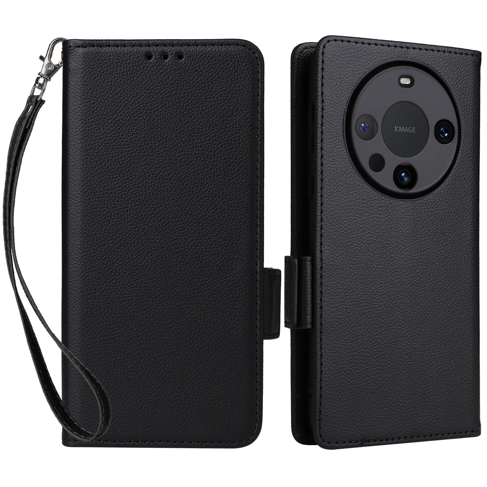 For Huawei Mate 60 Pro / Mate 60 Pro+ Case Leather Wallet Litchi Texture Phone Cover with Strap