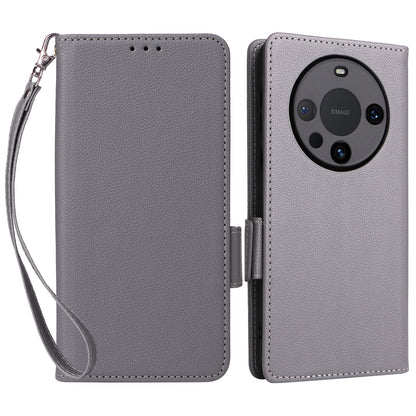 For Huawei Mate 60 Pro / Mate 60 Pro+ Case Leather Wallet Litchi Texture Phone Cover with Strap