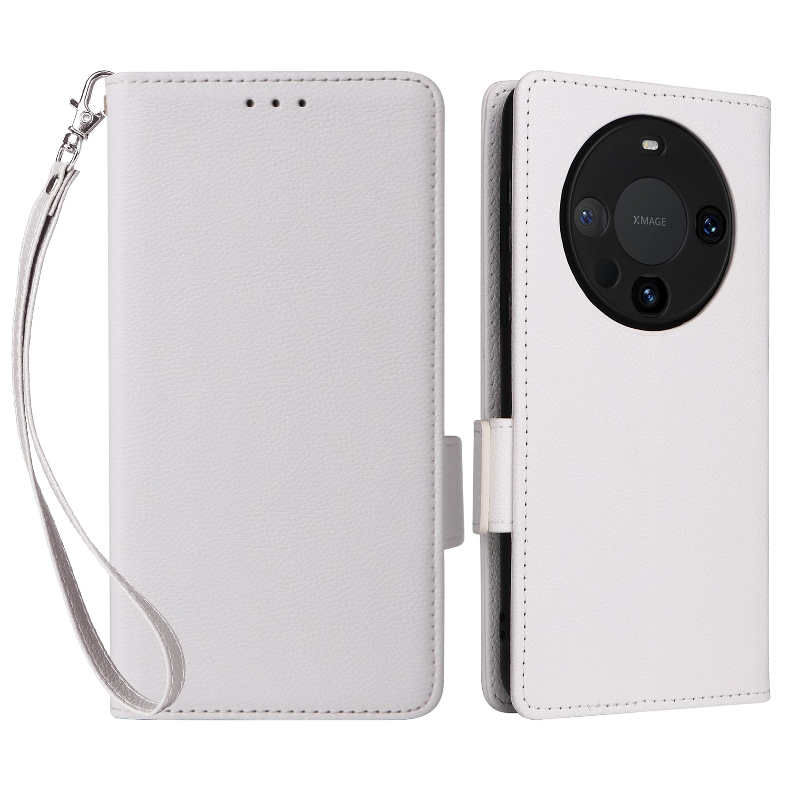 For Huawei Mate 60 Pro / Mate 60 Pro+ Case Leather Wallet Litchi Texture Phone Cover with Strap