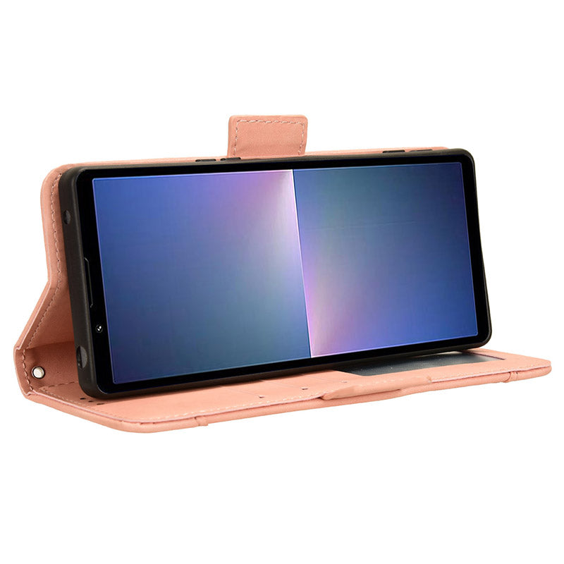 For Sony Xperia 5 V Case Multiple Card Slots Leather Wallet Stand Phone Cover