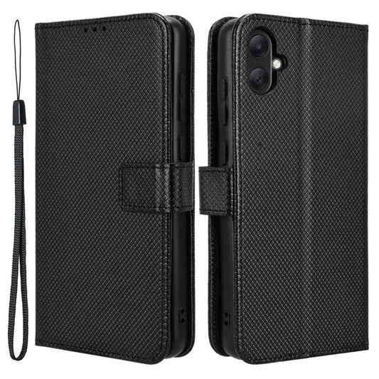 For Samsung Galaxy A05 4G Case Leather Stand Diamond Texture Protective Phone Cover