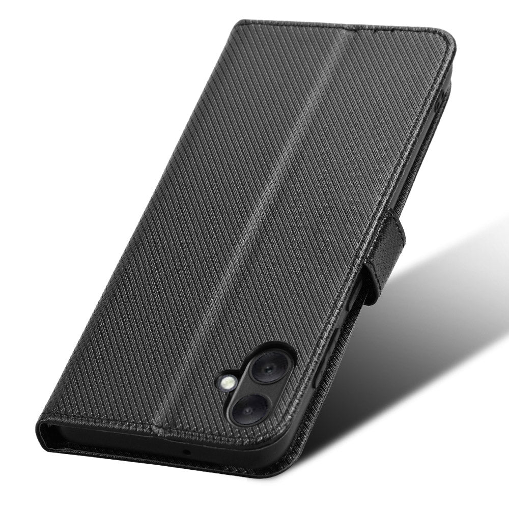For Samsung Galaxy A05 4G Case Leather Stand Diamond Texture Protective Phone Cover