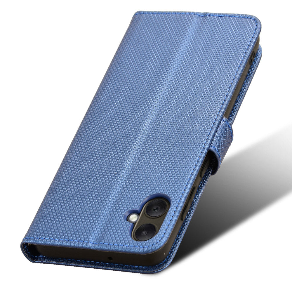 For Samsung Galaxy A05 4G Case Leather Stand Diamond Texture Protective Phone Cover