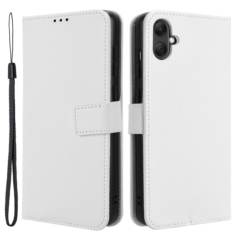 For Samsung Galaxy A05 4G Case Leather Stand Diamond Texture Protective Phone Cover