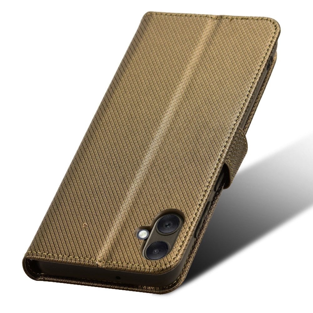 For Samsung Galaxy A05 4G Case Leather Stand Diamond Texture Protective Phone Cover