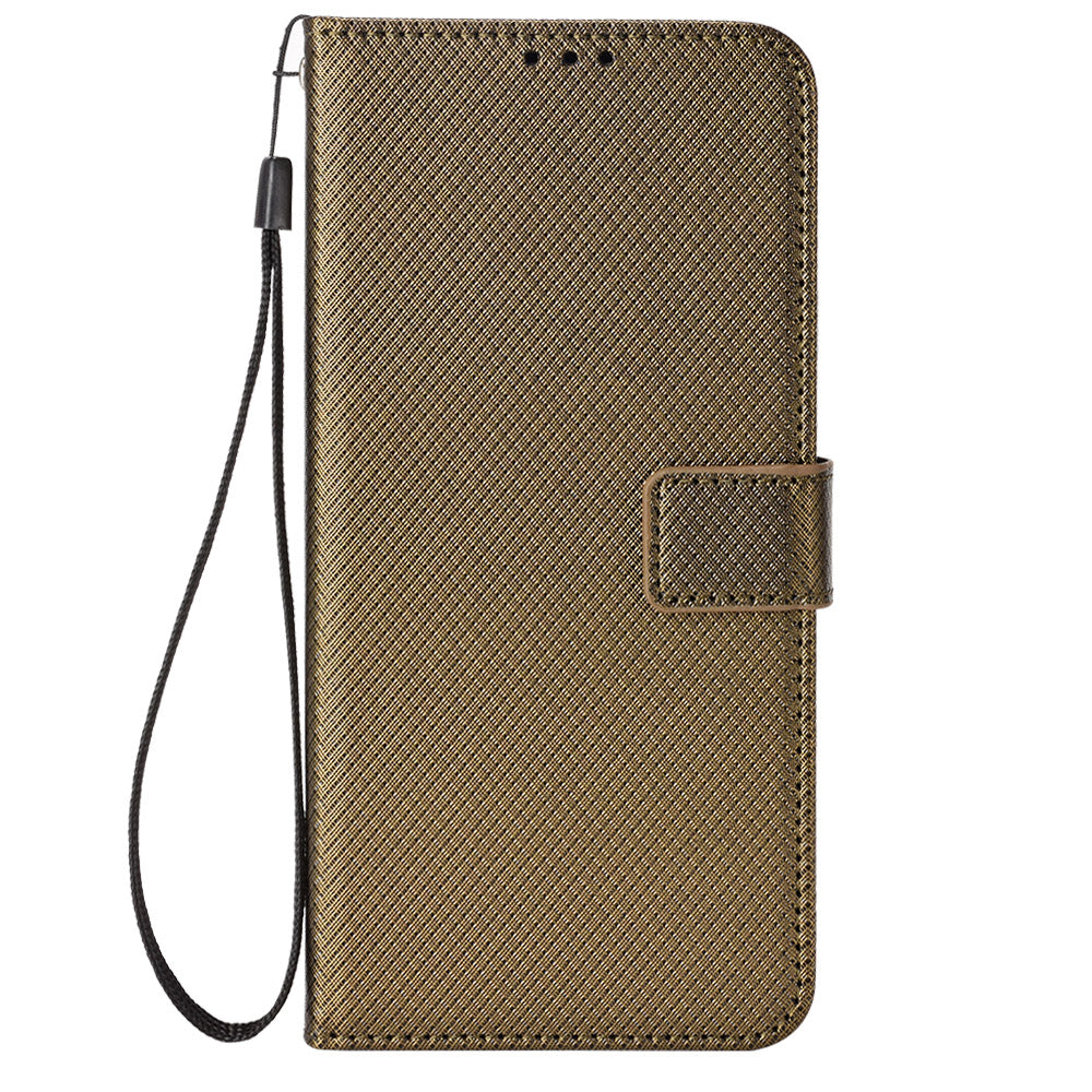 For Samsung Galaxy A05 4G Case Leather Stand Diamond Texture Protective Phone Cover