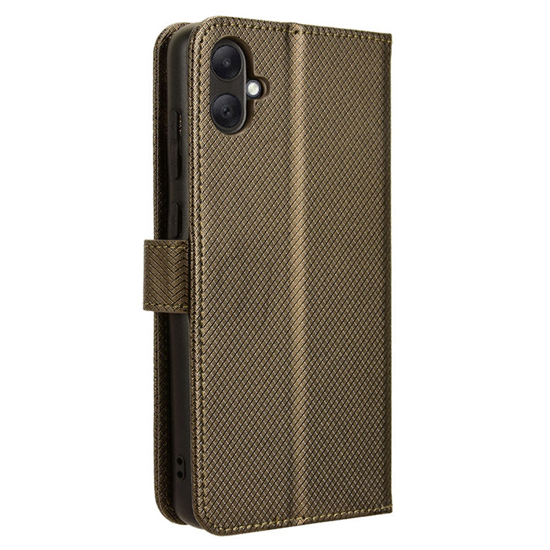 For Samsung Galaxy A05 4G Case Leather Stand Diamond Texture Protective Phone Cover