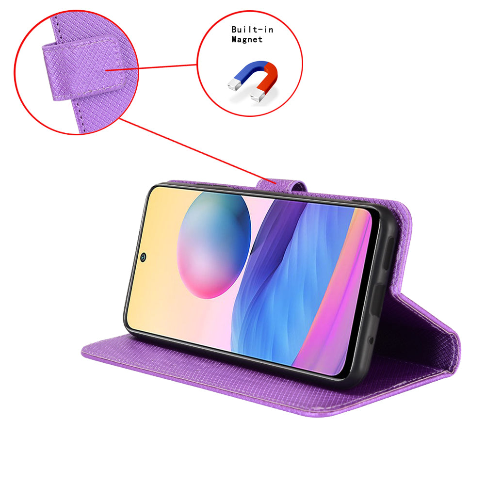 For Samsung Galaxy A05 4G Case Leather Stand Diamond Texture Protective Phone Cover