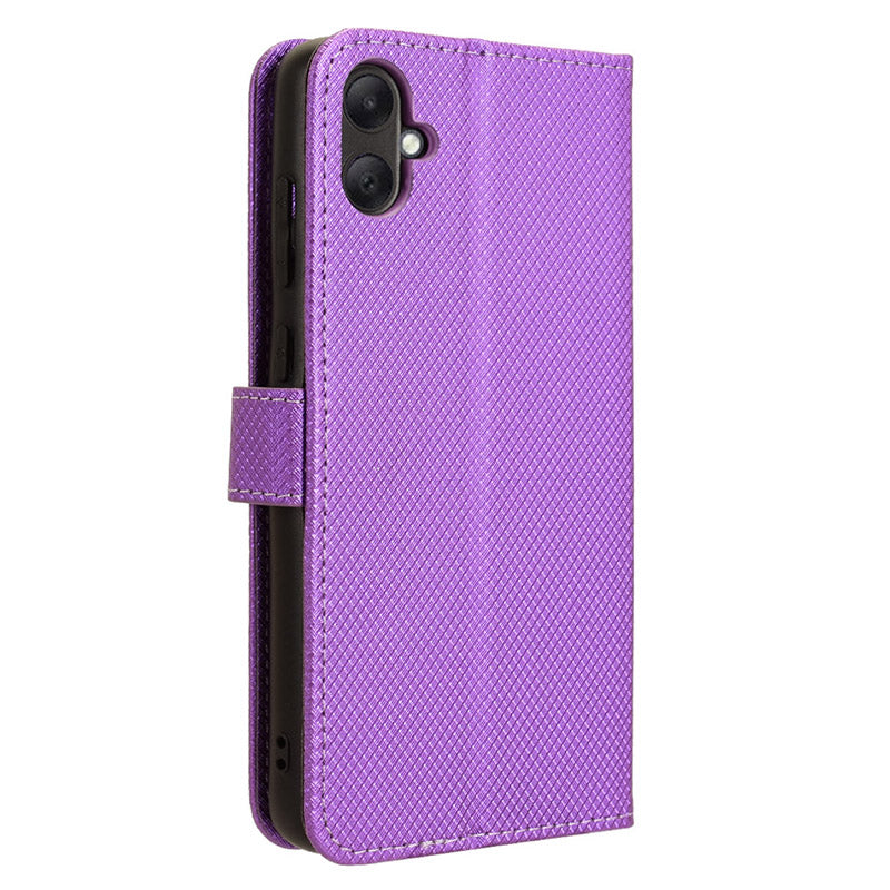For Samsung Galaxy A05 4G Case Leather Stand Diamond Texture Protective Phone Cover