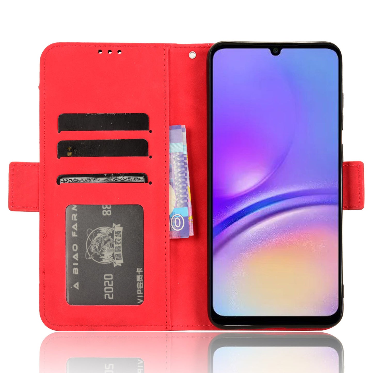 For Samsung Galaxy A05 4G Leather Case Flip Stand Phone Cover with Multiple Card Slots