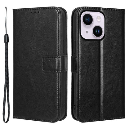 Phone Case for iPhone 15 Plus Cover Crazy Horse Texture Leather Wallet Stand Shell