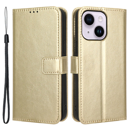 Phone Case for iPhone 15 Plus Cover Crazy Horse Texture Leather Wallet Stand Shell
