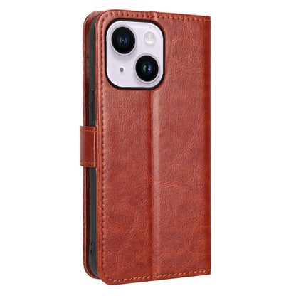 Phone Case for iPhone 15 Plus Cover Crazy Horse Texture Leather Wallet Stand Shell