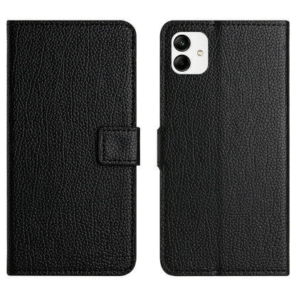 For Samsung Galaxy A05 4G Cover Litchi Texture Leather Smartphone Case with Wallet