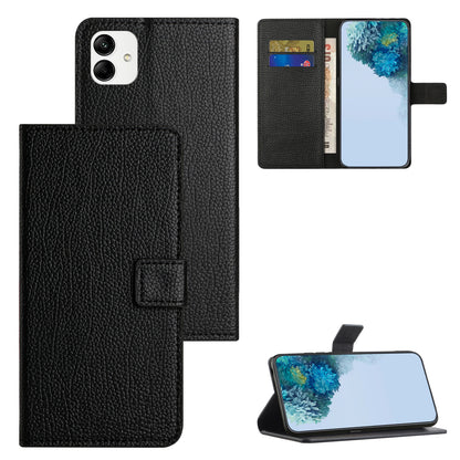 For Samsung Galaxy A05 4G Cover Litchi Texture Leather Smartphone Case with Wallet