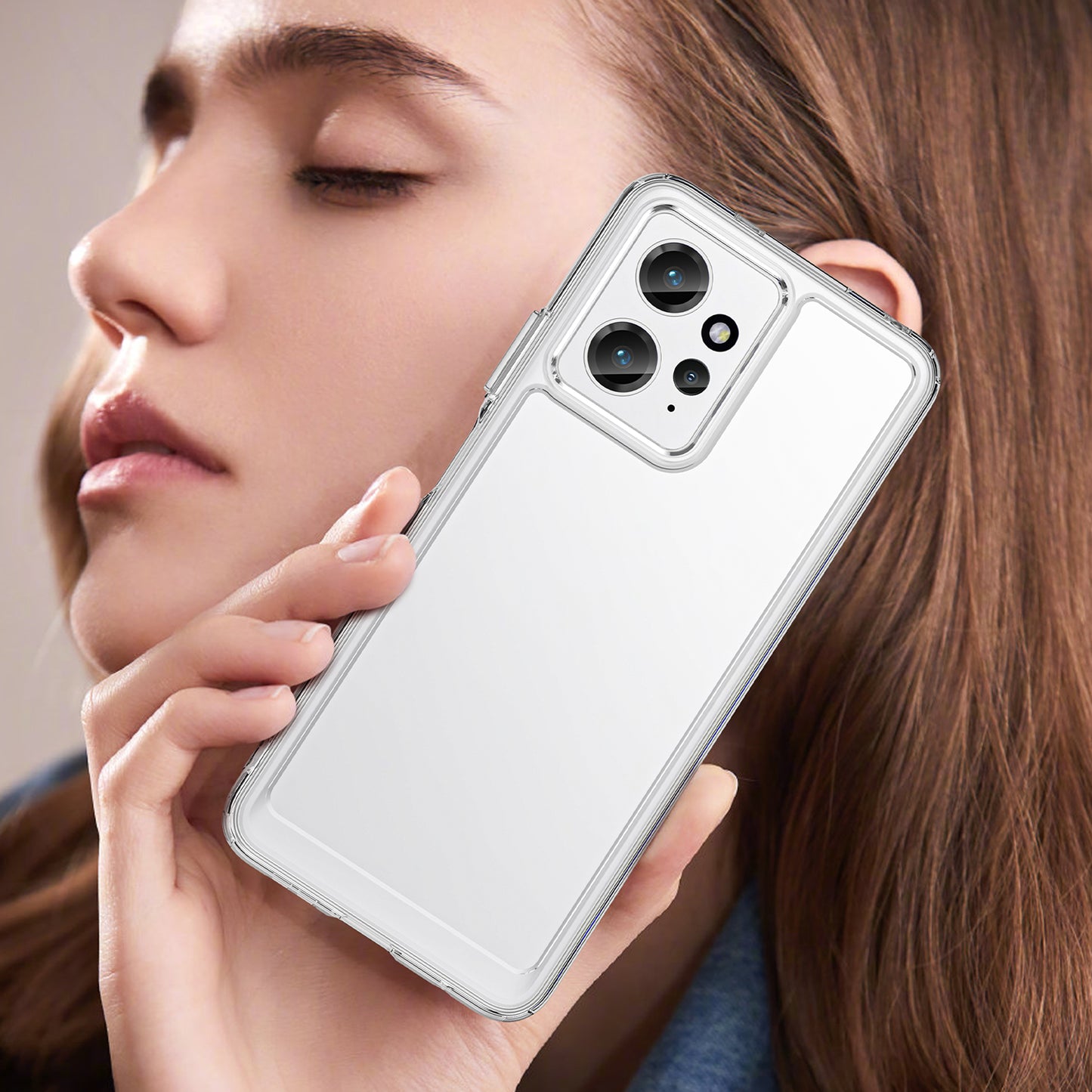 For Xiaomi Redmi Note 12 4G Clear Case TPU+Acrylic Anti-drop Phone Cover (Big Rear Lens Hole)