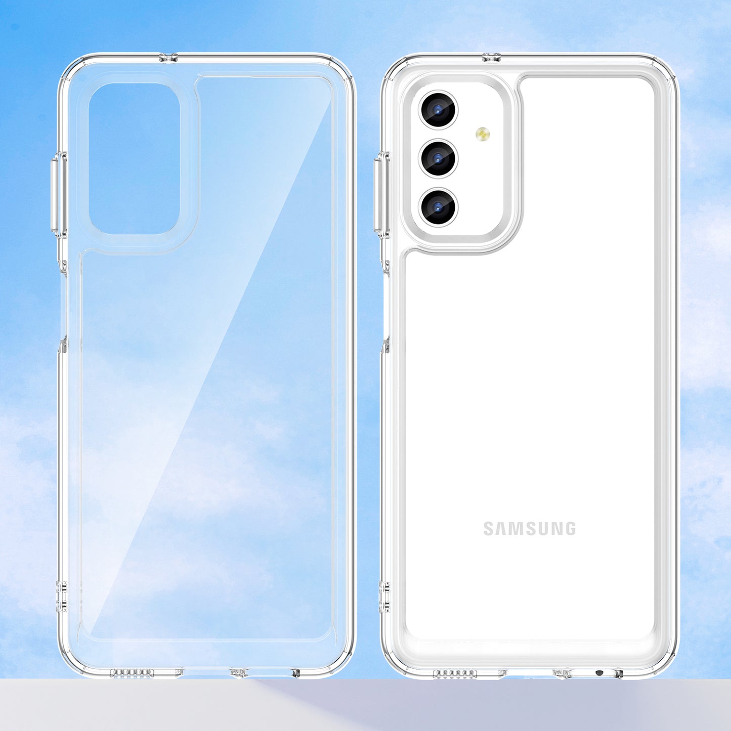 For Samsung Galaxy A13 5G Case Anti-drop Transparent TPU+Acrylic Phone Cover (Big Rear Lens Hole)