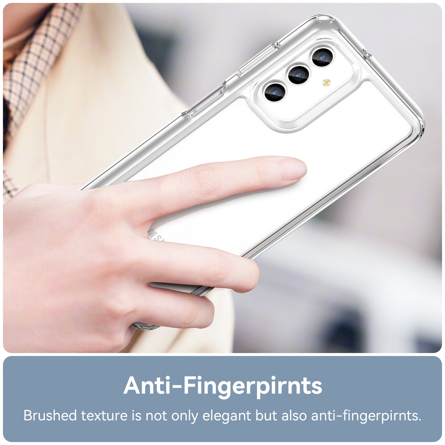 For Samsung Galaxy A13 5G Case Anti-drop Transparent TPU+Acrylic Phone Cover (Big Rear Lens Hole)