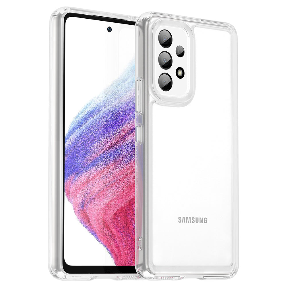 For Samsung Galaxy A53 5G Case TPU+Acrylic Transparent Phone Cover (Big Rear Lens Hole)