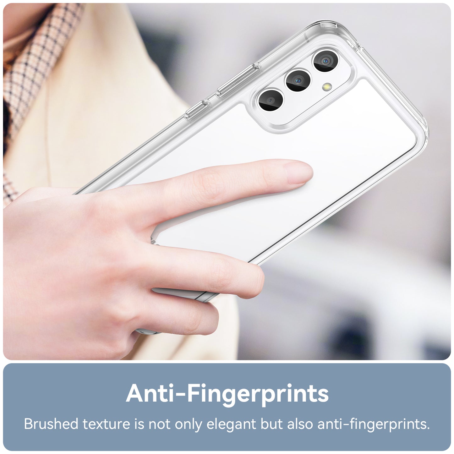 For Samsung Galaxy A34 5G Clear Case Drop-proof Four Corner Phone Cover (Big Rear Lens Hole)