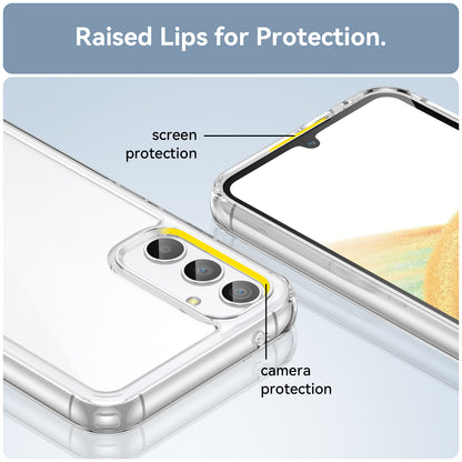 For Samsung Galaxy A34 5G Clear Case Drop-proof Four Corner Phone Cover (Big Rear Lens Hole)