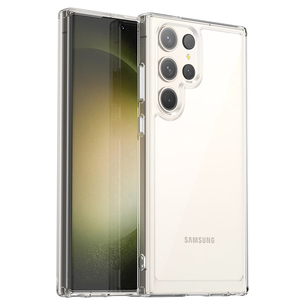 For Samsung Galaxy S23 Ultra Phone Case High Transparency TPU+Acrylic Cover (Big Rear Lens Hole)