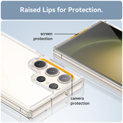 For Samsung Galaxy S23 Ultra Phone Case High Transparency TPU+Acrylic Cover (Big Rear Lens Hole)