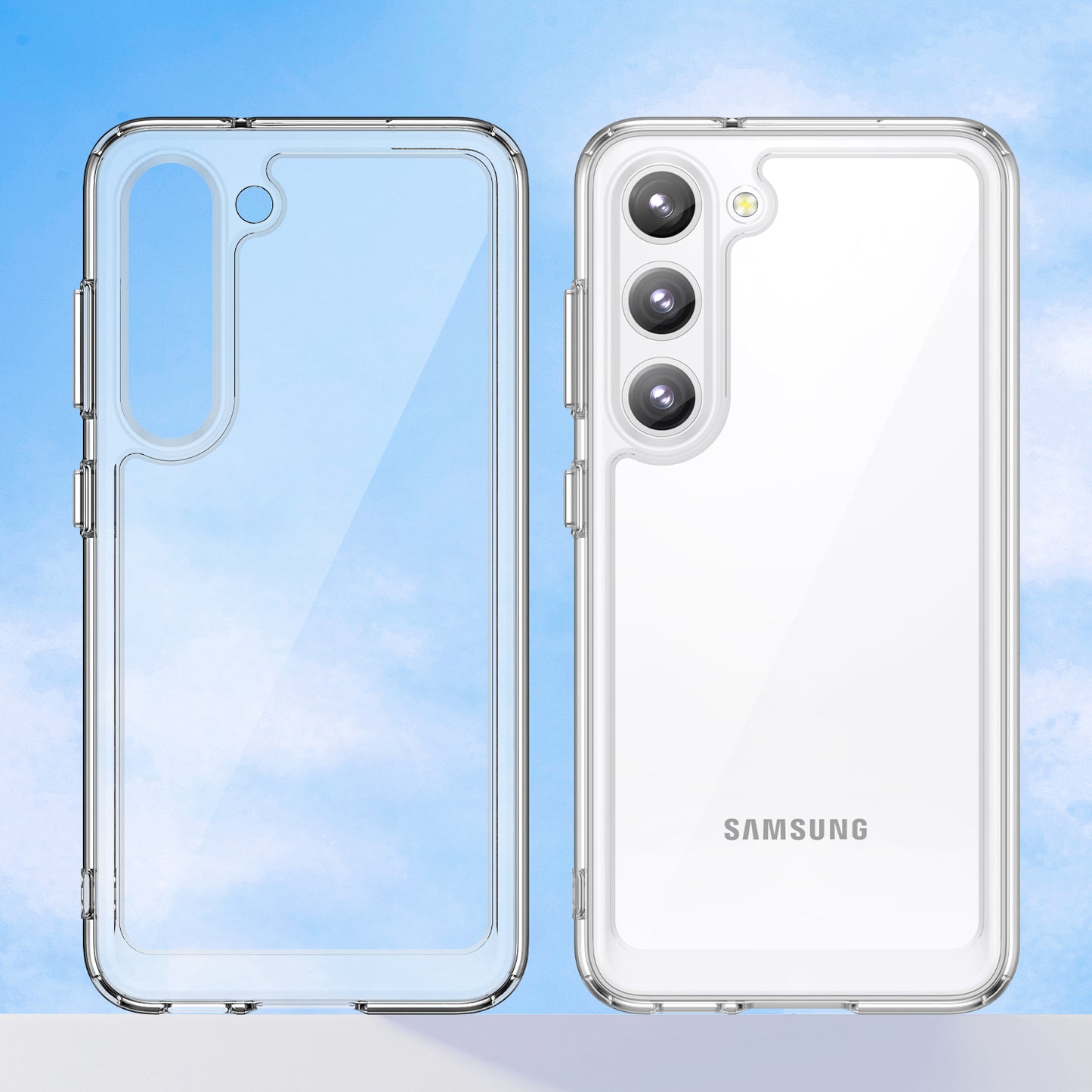For Samsung Galaxy S23+ Case TPU+Acrylic Protective Phone Cover (Big Rear Lens Hole)