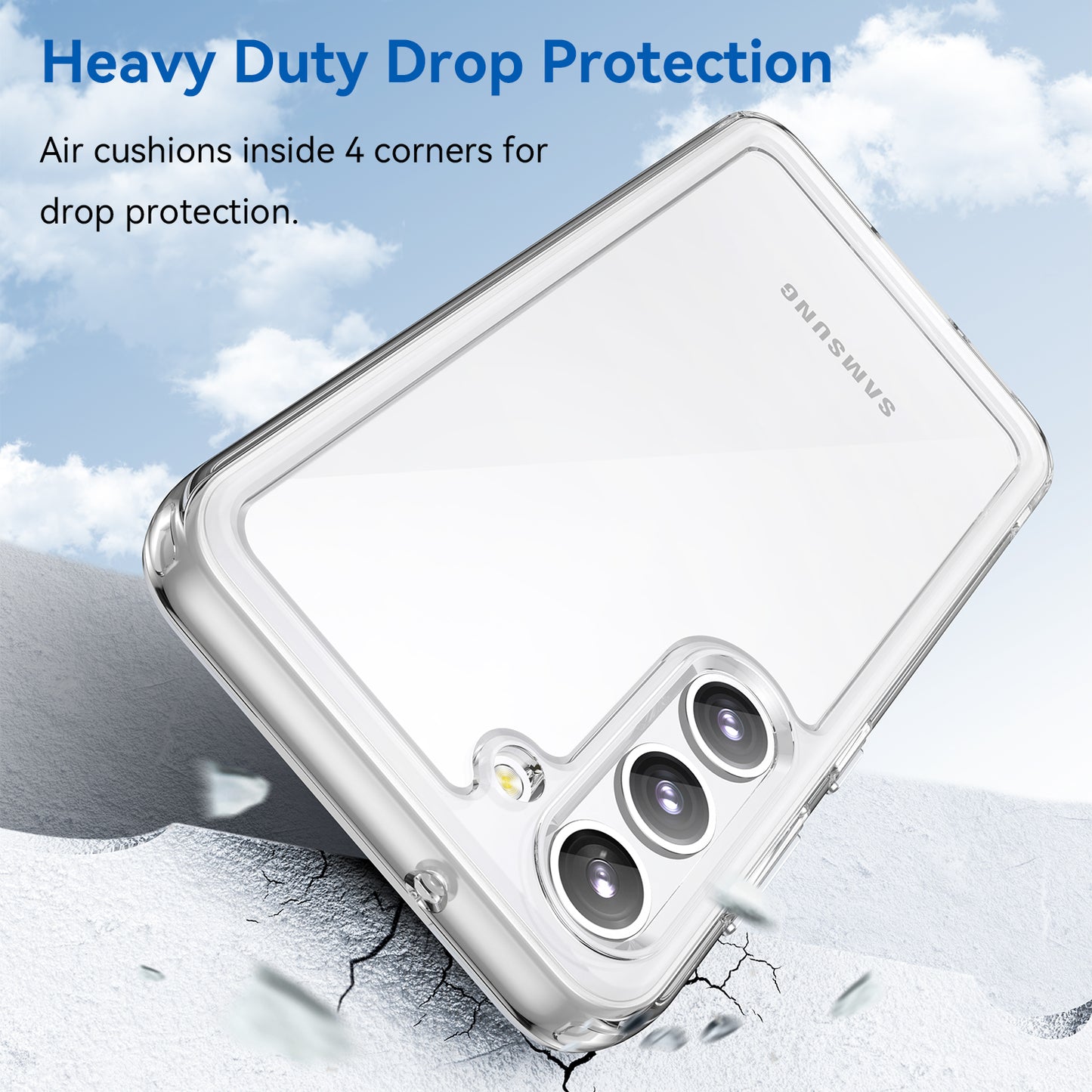 For Samsung Galaxy S23+ Case TPU+Acrylic Protective Phone Cover (Big Rear Lens Hole)