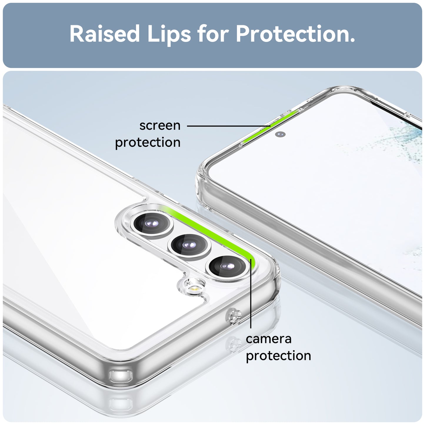For Samsung Galaxy S23+ Case TPU+Acrylic Protective Phone Cover (Big Rear Lens Hole)