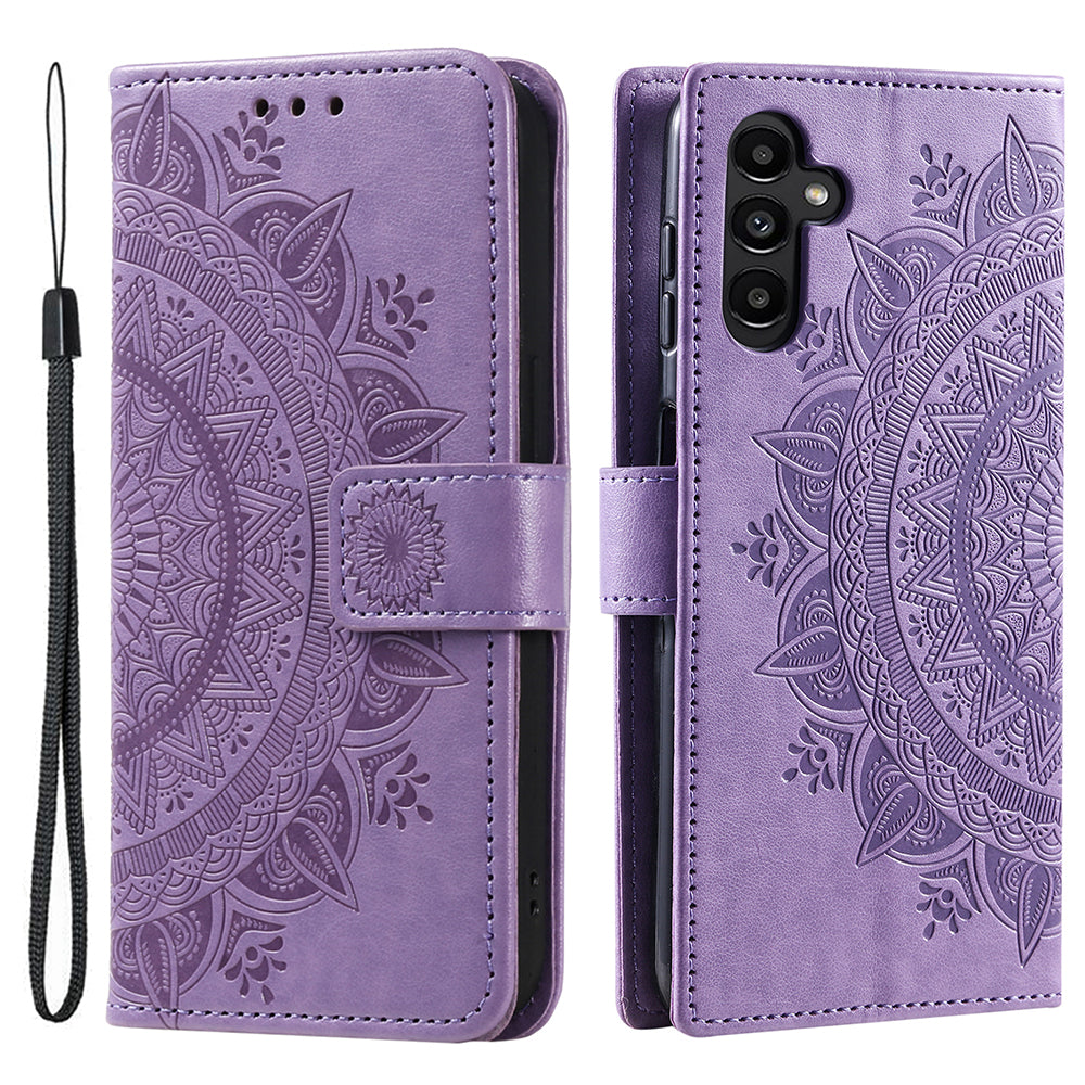 For Samsung Galaxy A05s 4G Case Leather Wallet Mandala Flower Imprint Phone Cover
