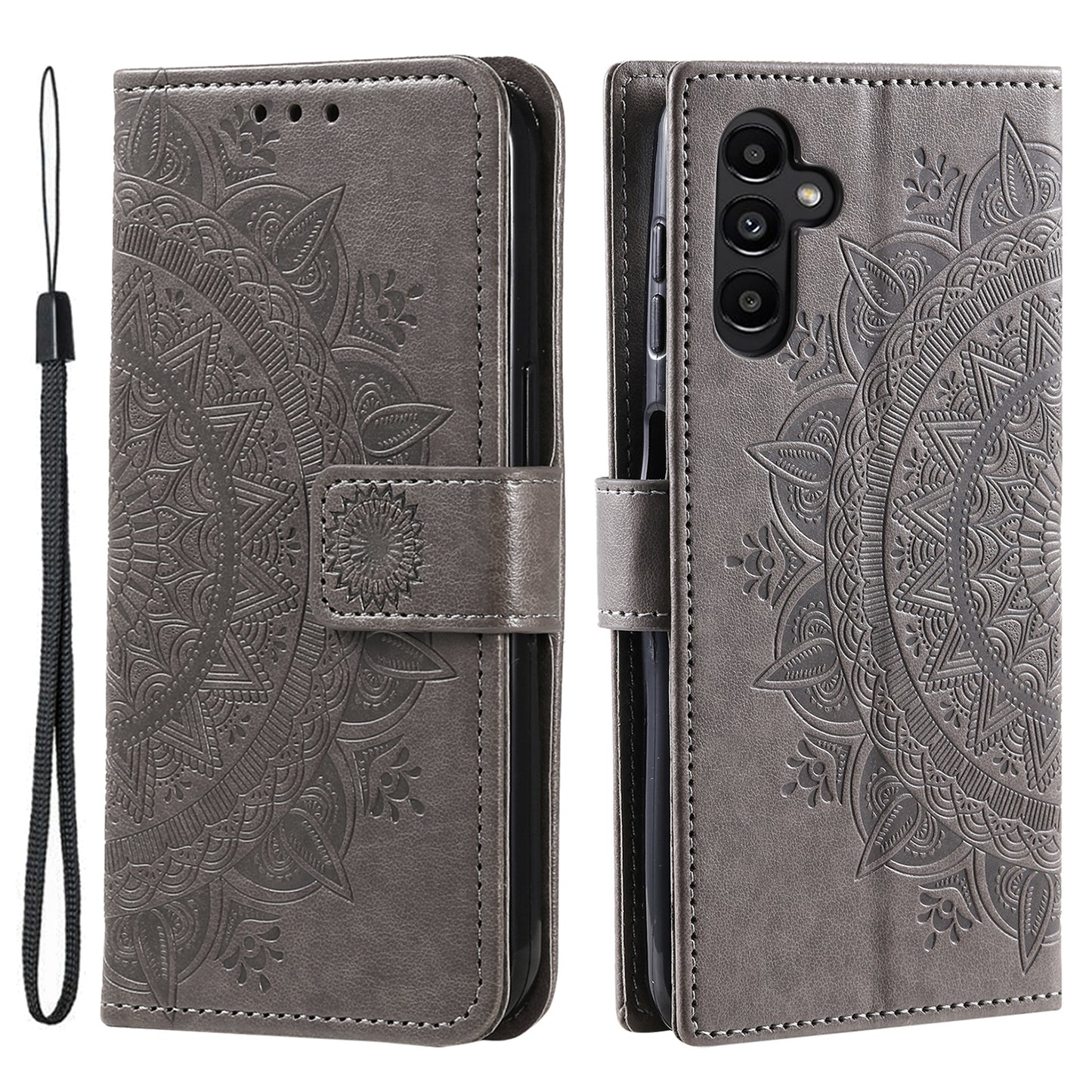 For Samsung Galaxy A05s 4G Case Leather Wallet Mandala Flower Imprint Phone Cover