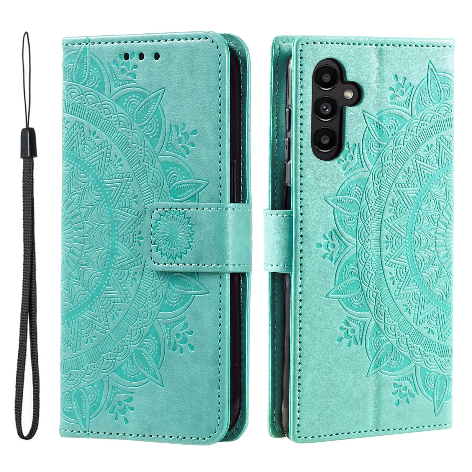 For Samsung Galaxy A05s 4G Case Leather Wallet Mandala Flower Imprint Phone Cover