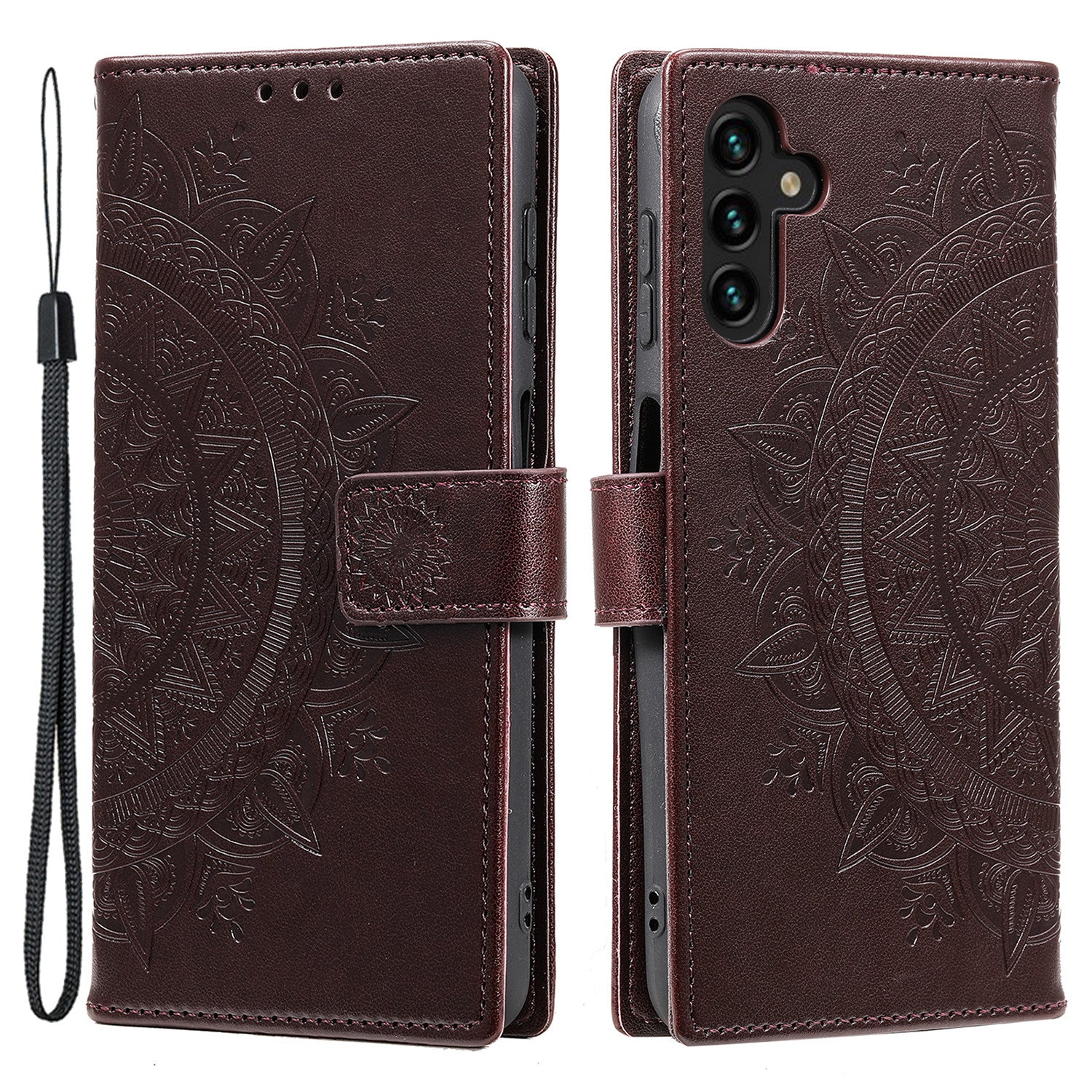 For Samsung Galaxy A05s 4G Case Leather Wallet Mandala Flower Imprint Phone Cover