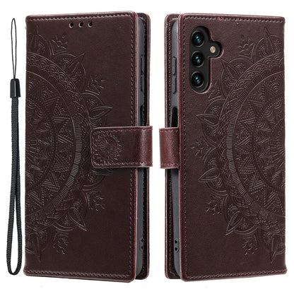 For Samsung Galaxy A05s 4G Case Leather Wallet Mandala Flower Imprint Phone Cover