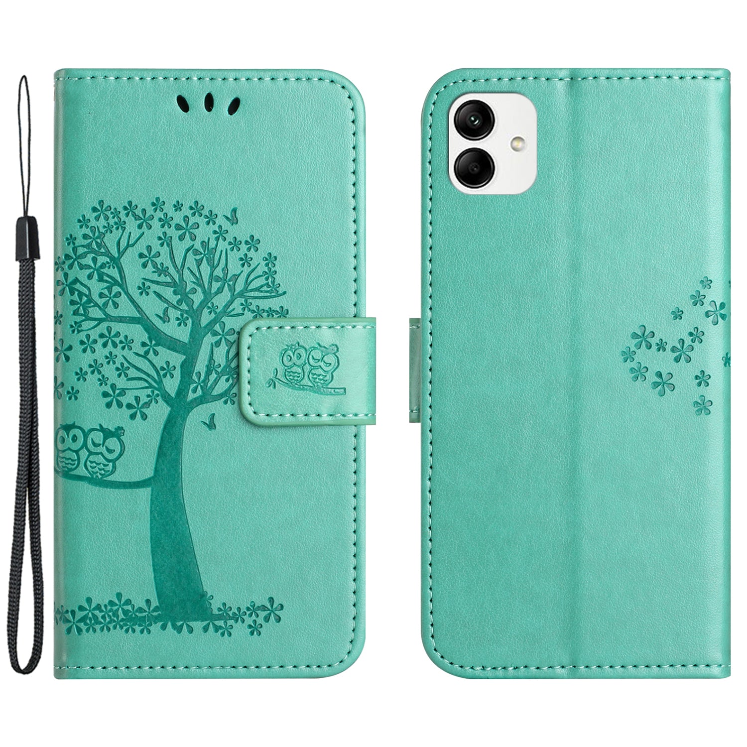For Motorola Moto G54 5G Cover Owl Tree Imprinted PU Leather Wallet Phone Case