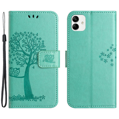 For Motorola Moto G54 5G Cover Owl Tree Imprinted PU Leather Wallet Phone Case