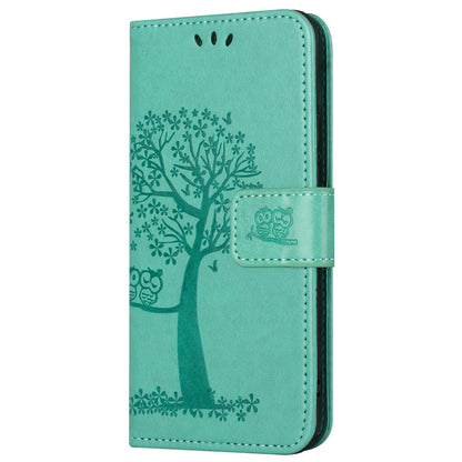 For Motorola Moto G54 5G Cover Owl Tree Imprinted PU Leather Wallet Phone Case