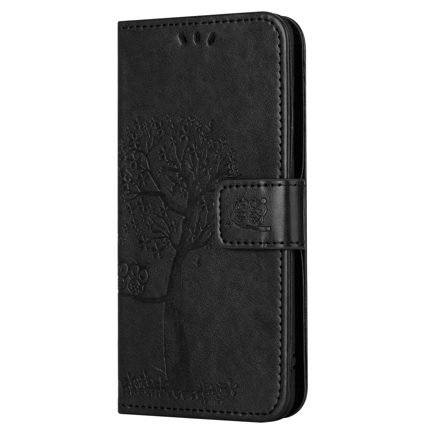 For Motorola Moto G54 5G Cover Owl Tree Imprinted PU Leather Wallet Phone Case