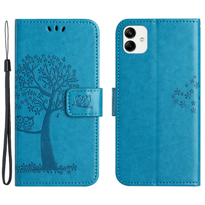 For Motorola Moto G54 5G Cover Owl Tree Imprinted PU Leather Wallet Phone Case