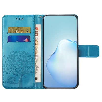 For Motorola Moto G54 5G Cover Owl Tree Imprinted PU Leather Wallet Phone Case