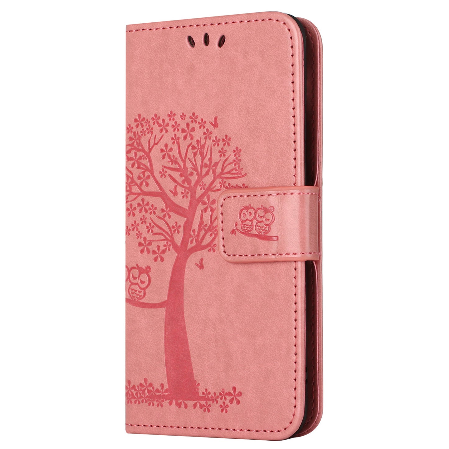 For Motorola Moto G54 5G Cover Owl Tree Imprinted PU Leather Wallet Phone Case