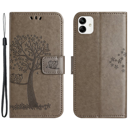 For Motorola Moto G54 5G Cover Owl Tree Imprinted PU Leather Wallet Phone Case